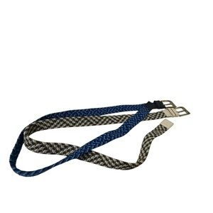 Men's Blue and Black Woven Belt